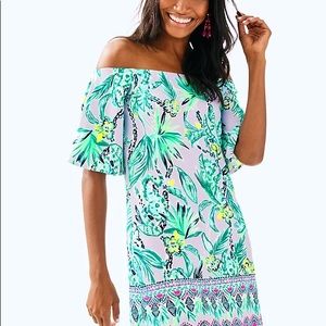 Lilly Pulitzer Fawcett Off the Shoulder Dress💚💜